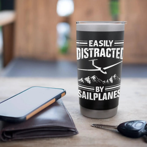 Glider Pilot Stainless Steel Insulated Tumbler For Sailplane Enthusiasts And Aviation Fans Dope Travel Cup For Hot Or Cold Drinks