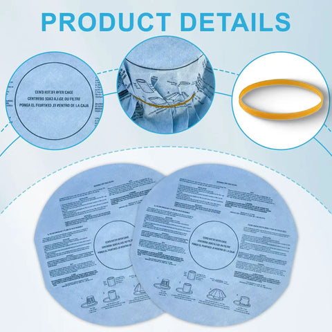 8 Pack Reusable Wet Dry Vac Disc Filters With Retaining Bands For 5 Gallon And Larger Shop Vacuums Heavy Duty Replacement