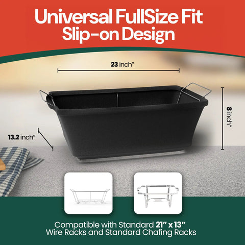Universal Full Size Chafing Dish Wind Guard Pack Of 6 Slip On Chafer Rack Cover 23x13.2x8 inch design for catering.