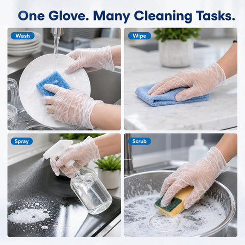 Industrial Grade Vinyl Gloves Disposable Powder Free Latex Free Textured Grippy For Superior Hold And Comfort Food Safe Non Sterile