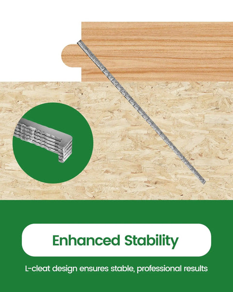 Tough As Nails Smooth Drivin 18 Gauge L Cleat Flooring Nails 1-1/4 Inch showing L-cleat design for stable hardwood installation.