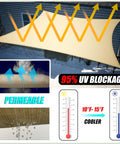 Beige 10 Ft Triangle Sun Shade Sail UPF50 Plus Canopy Awning Water And Air Permeable 200GSM Heavy Duty Shade For Outdoor Patios