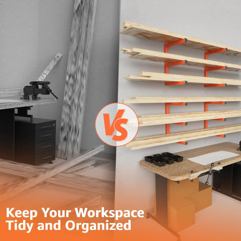 Comparison of Beefy Heavy Duty Wood Organizer And Lumber Storage Wall Mount Rack With Six Levels Holds Up To 1200 Lbs Indoors Or Outdoors
