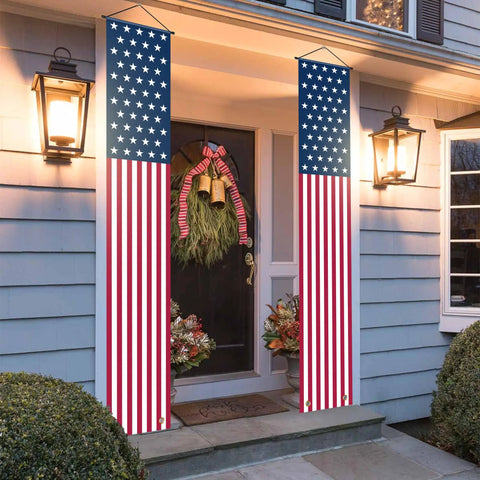 Patriotic Fourth Of July Porch Banner And Outdoor Decor For Home And Yard American Flag Themed Memorial Day And Veterans Day Vibe