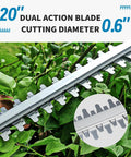 Cordless Hedge Trimmer With Rotatable Handle And 52Cm Dual Action Blade Brushless 18V Battery Powered Yard Tool For Pruning Shrubs