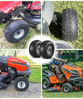 Beefy Front Tire And Wheel Set For Riding Lawn Mowers 15x6-6 Compatible With John Deere Craftsman Husqvarna, shown on mowers