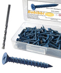 Workhorse Heavy Duty Concrete Screw Anchors 3/16 Inch By 1 3/4 Flat Head Wall Plugs For Brick Block And Masonry pack of 100 pieces in transparent box.