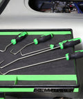 OEMTOOLS 5-piece hose remover set with black/green handles and metal hooks for radiator and heater hoses.