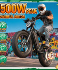 Rider on All Terrain Fat Tire Electric Bike For Adults With 1500W Peak Motor 48V 15Ah Built In Battery 60 Mile Range 20 Inch Dual Suspension Ebike