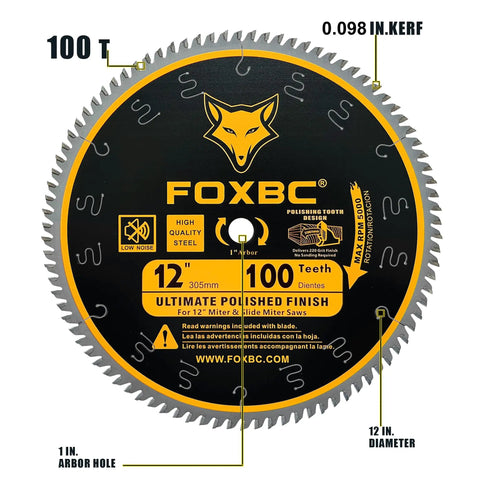 12 Inch 100 Teeth Miter Saw Blade For Wood With 1 Inch Arbor Delivers Pro Grade Ultra Smooth Polished Finish And Razor Sharp Cuts