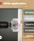 MonoPro bi-metal hole saw for recessed lights, 6-1/4 in, with silicone dust bowl and 11/32 in hex shank.