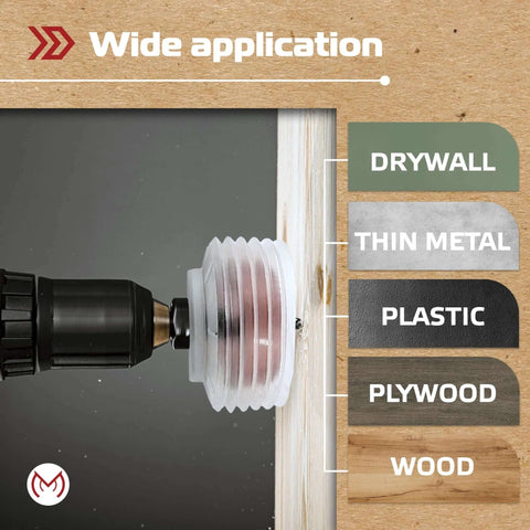 MonoPro bi-metal hole saw for recessed lights, 6-1/4 in, with silicone dust bowl and 11/32 in hex shank.