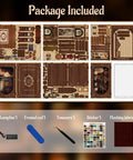 DIY 3D Wooden Book Nook Kit For Adults Teens And Beginners A Miniature Tiny House For Bookshelf Decor An Awesome Gift For Book Lovers Family Friends And Library Enthusiasts Easy Build In One To Two Hours package components shown