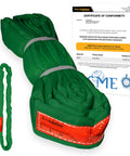 Heavy Duty Lifting Strap For Industrial Slings Endless Loop In Green 2 Inch Wide By 4 Foot Long Built Tough With Reinforced Fibers.