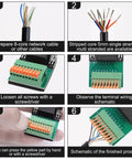 Step-by-step guide for using DB9 Solderless RS232 To 9-Pin Port Spring Terminal Breakout Adapter For Serial Devices with wiring instructions.