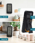 Monochromatic Digital Wind Speed Station With Indoor Outdoor Temperature And Humidity, wall mount and tabletop display options
