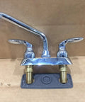 Coralais Utility Sink Faucet With Lever Handles, Polished Chrome Finish, Dual Hot And Cold Water Control, Easy Reach Spout