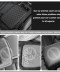 Must Have Upgraded Car Center Console Cover With Microfiber Leather Armrest Cushion And Dual Storage Pockets Universal Fit Car Armrest Storage Box For All Cars Black, shown installed.