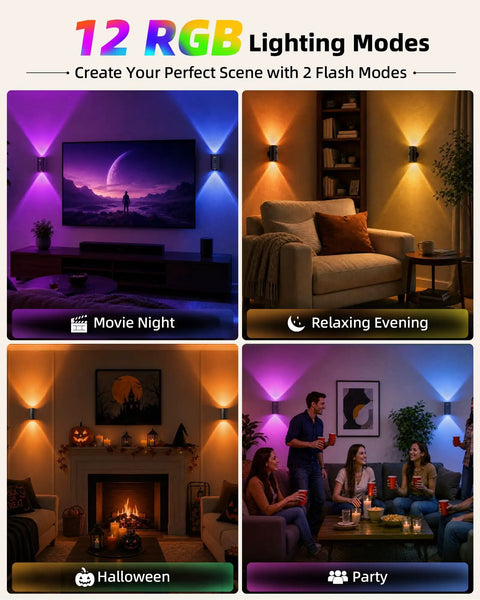 Sleek Wireless Motion Sensor Wall Light Rechargeable LED Sconce With Peels Off Paper Mount Delivers Straight Up Killer Ceiling Floor Wash For Hallways And Living Rooms in various RGB modes for movie nights and parties.