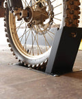 Recessed Motorcycle Wheel Chock for Trailers, Heavy Duty Powder Coated Steel Construction, Keeps Your Ride Locked In During Transit