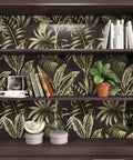 Tropical Floral Peel And Stick Wallpaper With Palm Leaves For Walls And Cabinets Removable Two Sheets Easy Install Seamless Pattern