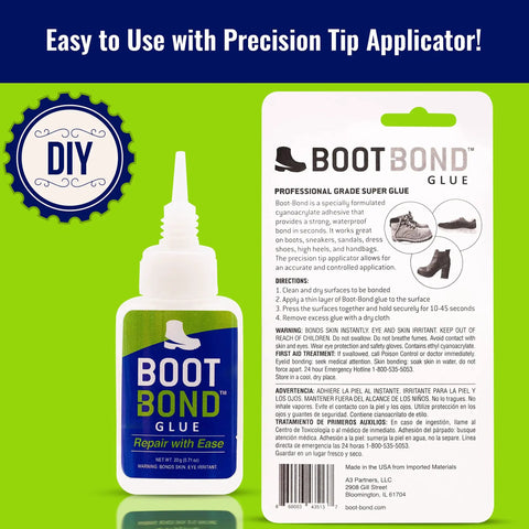 Fast Dry Boot Repair Glue That Fixes Boots In Seconds, tough yet flexible waterproof seal, DIY shoe repair glue packaging