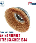 6 Inch Crimped Wire Cup Brush With Bronze Fill, Non-Sparking, 5/8 Inch 11 UNC Thread, Internal Steel Ring, USA Made