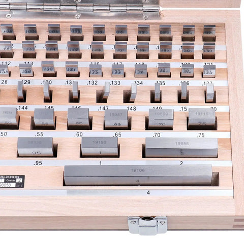 81 Piece Pro Grade AS 2 Steel Gage Block Set With Certificate Of Inspection And Serial Numbers, High Precision Blocks For Shop And Workshop Use, Calibrated For 68 Degrees F For Reliable Consistent Measurements