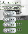 Four Piece Dishwasher Installation Bracket Kit With Thick Stainless Steel Construction, screws and caps shown
