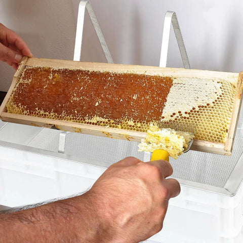 Beekeeping Uncapping Station All In One For Easy Honey Harvesting with honeycomb frame and uncapping fork