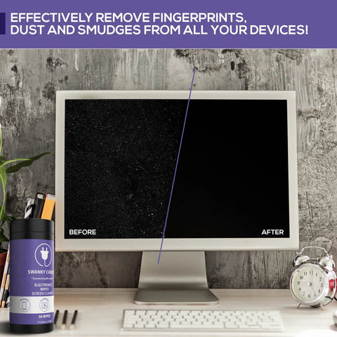 Screen Cleaner Wipes For Screens And Lenses Safe Gentle Electronic Wipes For Phone TV Computer Monitor With Microfiber Cloth Canister