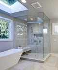 Modern bathroom with glass shower showcasing Single Function Tub Trim Kit For Delta Monitor 1300 1400 MultiChoice 13 14 And 600 Series
