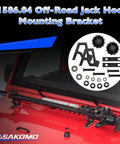 Beefed Up High Lift Jack Hood Mount For Jeep Wrangler JK 2007 To 2018 Off Road Jack Bracket Kit Black Lightweight Aluminum Alloy 1 Pair Replaces 11586.04 on vehicle
