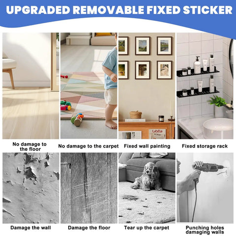 Non Slip Rug Grippers 16 Piece Carpet Stickers Keep Area Rugs In Place On Tile Stairs And Hardwood Floors Heavy Duty Rug Tape for no damage