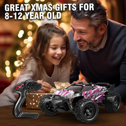 Pink Remote Control Car For Girls 1 To 18 Scale Super Fast 4WD Off Road RC Truck Reaches Forty Kilometers Per Hour With LED Lights