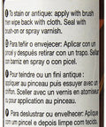 Premium Walnut Gel Stain For Wood Furniture 2oz jar with instructions for use on wood finishing.