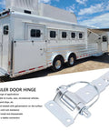 Removable D Type Trailer Hinge For Trucks Vans Caravans And Gate Doors Beefy Heavy Duty Detachable Trailer Door Hinge Hardware For Strong Reliable Connections On Trailers Gates And Horse Trailers on white trailer door