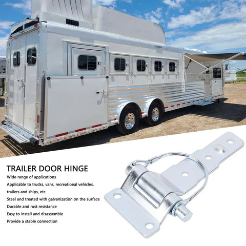 Removable D Type Trailer Hinge For Trucks Vans Caravans And Gate Doors Beefy Heavy Duty Detachable Trailer Door Hinge Hardware For Strong Reliable Connections On Trailers Gates And Horse Trailers on white trailer door