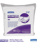 Pure Disposable Wiper With W4 Dry, 12 Inch By 12 Inch White Heavy Duty, Anti Static, Low Lint, ISO Class 4 Cleanroom Certified packaging