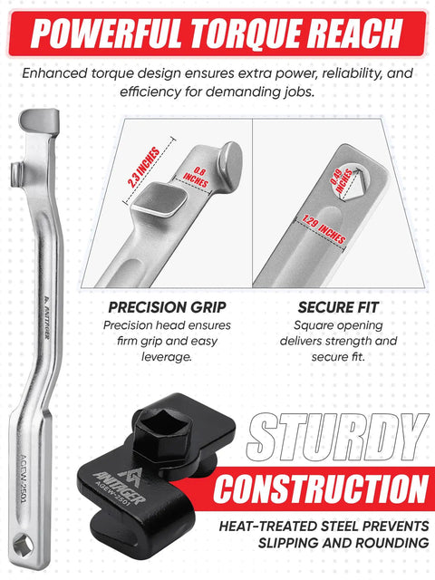 Wrench Extender Tool Set With 15 Inch Bar And Adapter Heavy Duty Forged Steel 2 Piece Design For High Torque Jobs