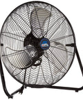 Black 20 Inch High Velocity Garage Floor Fan With Tilt Adjustable Head, 3 Speed Settings, Heavy Duty Industrial And Home Use Cooling