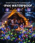 Family enjoying camping with Garden Decor Solar String Lights Outdoor 120 LED Colorful Fairy Lights Waterproof around a tent.