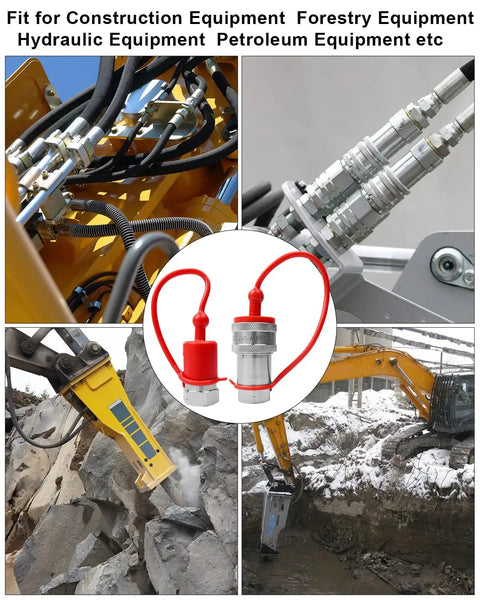 1/4 Inch Agricultural Hydraulic Quick Connect Tractor Coupler ISO 7241-A, Leak-Proof Sealed High-Pressure Quick Disconnect for Pro-Grade Tractor Hydraulics and Farm Equipment on excavator hoses