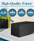 Heavy Duty 600D Polyester Deck Box Cover Waterproof All Weather Protection For 63 Inch Long By 30 Inch Wide By 28 Inch High Storage Box