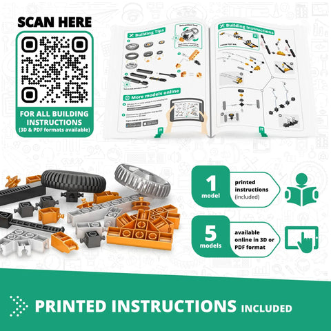 Hands-On Physics Laws Engineering Kit For Kids 9 Plus Inertia Friction And Circular Motion STEM Project Set instruction manual and building pieces