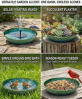 Built Tough As Heck Metal Bird Bath Replacement Bowl For Outside And Yards 12 Inch in solar fountain setup with bluebird.