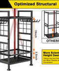 Three Tier Garden Tool Organizer For Garage And Shed Heavy Duty Metal Tool Storage Rack with optimized structural design