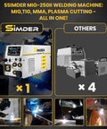 6 In 1 All In One Multi Process Welder, comparison with other models, showing versatility of MIG, TIG, and plasma functions