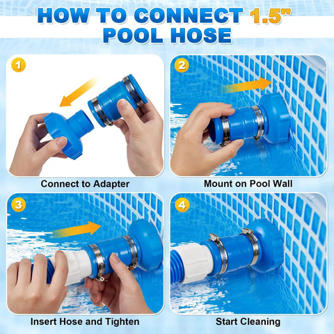 Must Have Pool Vacuum Hose Adapter Kit Compatible With Adapter B for Above Ground Pools Skimmer Hose Connection Steps