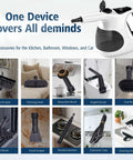 Rapid 3 Second Heat Up Handheld Steam Cleaner With 400Ml Tank For Powerful Deep Cleaning Of Kitchen Grease Bathroom Mold And Floor Sanitization Quick Dry High Temp Vapor Mop For Tough Stains accessories including scrapers and brushes.
